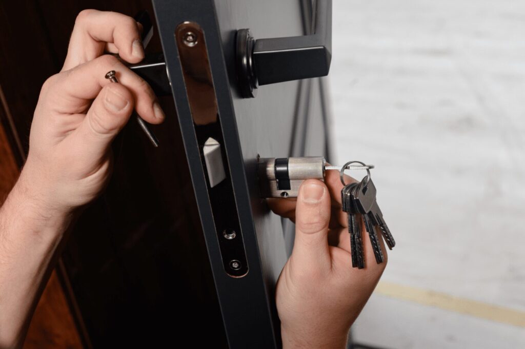 Homeowner changing locks to rekey house after moving in