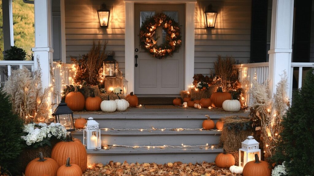 home security checklist front door with smart lock and holiday wreath