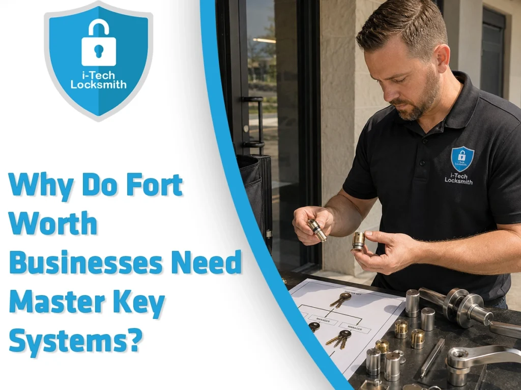 I-Tech Locksmith - Fort Worth technician planning master key systems for a Fort Worth business