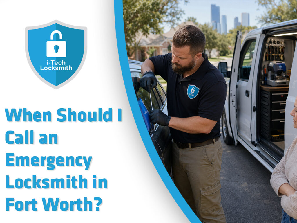 Emergency locksmith in Fort Worth helping with a car lockout
