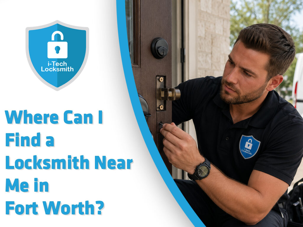 Locksmith near me in Fort Worth repairing a deadbolt alignment issue