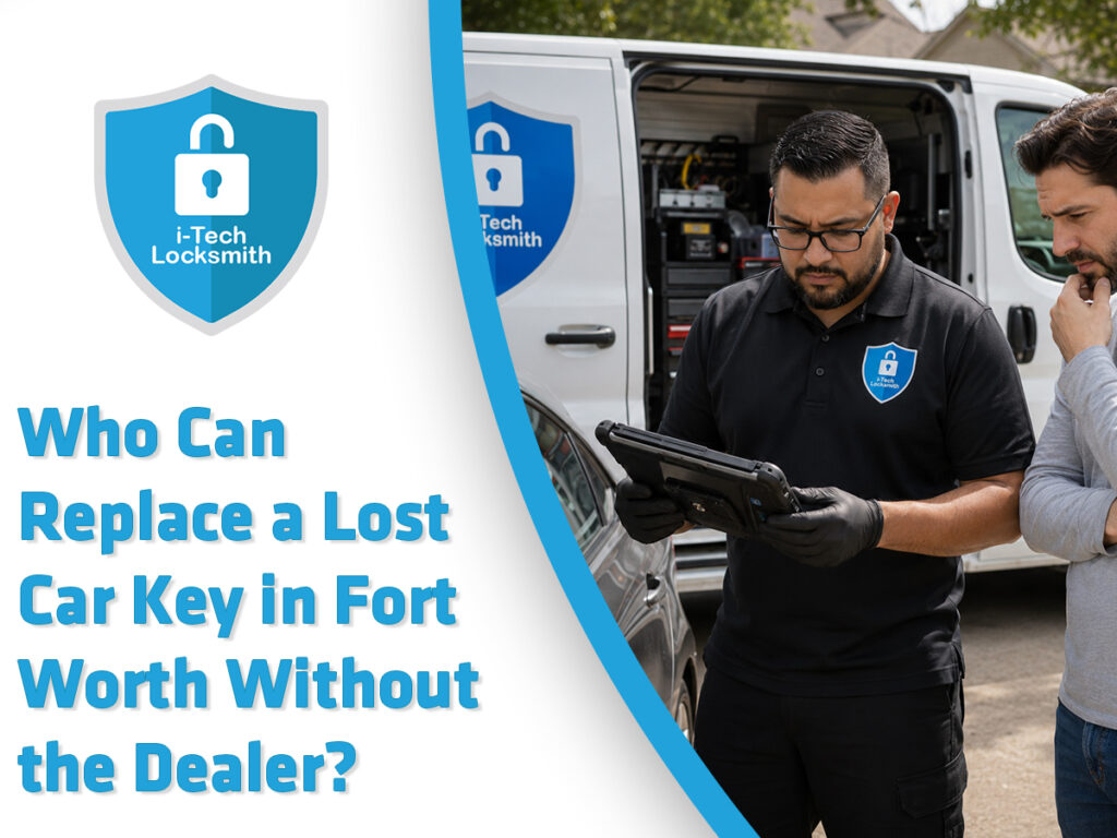 Lost car key in Fort Worth with locksmith replacing a key fob
